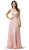 Dancing Queen - 9281 Sleeveless Open Back Chiffon Long Prom Dress in Pink