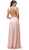 Dancing Queen - 9281 Sleeveless Open Back Chiffon Long Prom Dress in Pink