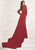 Tarik Ediz - Long Sleeves Lace Dress 92821 in Red
