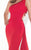 Tarik Ediz - Asymmetrical Neck Sheath Gown 92823 in Red