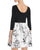 Adrianna Papell - Scoop Neck A-line Dress AP1E201207 in White and Multi-Color