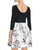 Adrianna Papell - Scoop Neck A-line Dress AP1E201207 in White and Multi-Color