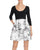 Adrianna Papell - Scoop Neck A-line Dress AP1E201207 in White and Multi-Color