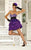 Blush - 9282 Strapless Zebra Print Cocktail Dress In Purple and Black