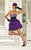 Blush - 9282 Strapless Zebra Print Cocktail Dress In Purple and Black
