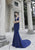 Tarik Ediz - Sleeveless Long Gown 92837 in Blue
