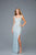 Scala - 48961 Sequined Scoop Sheath Dress With Slit In Blue