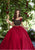 Tarik Ediz - Two-Piece Beaded Off-The-Shoulder Neck Dress 93102 in Black and Red