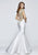 Tarik Ediz - 93139 Floral Illusion Bateau Mermaid Dress In White