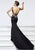 Tarik Ediz - 93167 Bejeweled Illusion Bateau Sheath Dress In Black
