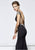Tarik Ediz - 93167 Bejeweled Illusion Bateau Sheath Dress In Black