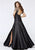 Tarik Ediz - 93172 Embellished Illusion Jewel A-line Dress In Black