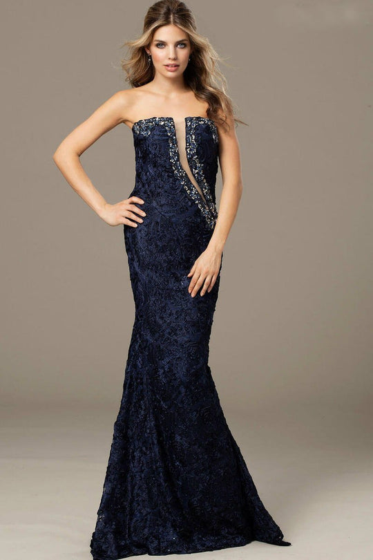 Stunning Strapless Evening Gown with Ruched Bodice 93196
