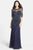 Adrianna Papell - 91896950 Embellished Illusion Jewel Sheath Gown in Blue