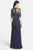 Adrianna Papell - 91896950 Embellished Illusion Jewel Sheath Gown in Blue