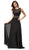 Dancing Queen - 9322 Two-Piece Lace Illusion A-line Long Prom Dress In Black