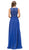 Dancing Queen - 9322 Two-Piece Lace Illusion A-line Long Prom Dress In Blue