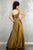 MNM Couture - 9323 Asymmetric Metallic Evening Gown In Green