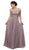 Dancing Queen - 9325 Embroidered Lace Scoop Neck Chiffon Prom Dress In Brown