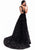 Tarik Ediz - 93301 Lace Illusion Bateau Gown In Black