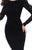 Tarik Ediz - 93306 Long Sleeve Jeweled Applique Gown In Black