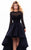 Tarik Ediz - 93309 Beaded Lace High Low Evening Gown In Black
