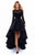 Tarik Ediz - 93309 Beaded Lace High Low Evening Gown In Black