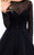 Tarik Ediz - 93309 Beaded Lace High Low Evening Gown In Black