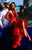 Tarik Ediz - 93310 Long Sleeve Off-Shoulder Detail Lace High-Low Gown In Red