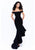 Tarik Ediz - 93311 Sleek Off-Shoulder Ruffled Sheath Dress In Black