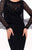 Tarik Ediz - 93312 Sheer Blouson Long Sleeve Beaded Gown In Black