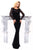 Tarik Ediz - 93312 Sheer Blouson Long Sleeve Beaded Gown In Black