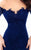 Tarik Ediz - 93329 Long Cascade Sleeve Illusion Lace Dress In Blue