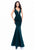 Tarik Ediz - 93331 Embellished Deep V-neck Mermaid Dress In Green