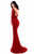 Tarik Ediz - 93334 Illusion Neckline Lace Embellished Evening Gown in Red