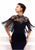 Tarik Ediz - 93340 Fringed Crepe Mermaid Gown In Blue