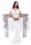 Tarik Ediz - 93345 Floral Applique Fringe Cape Sheath Dress In White