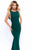 Tarik Ediz - 93352 Scoop Neckline Mermaid Evening Gown  In Green