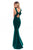 Tarik Ediz - 93352 Scoop Neckline Mermaid Evening Gown  In Green