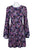 Taylor - 9338M Long Bell Sleeve Printed A-Line Dress In Blue and Pink