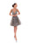 Tarik Ediz - 93402 Deep V-neck Pleated A-line Dress In Gray