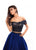 Tarik Ediz - 93429 Off-Shoulder Two-Piece Taffeta Ballgown In Blue