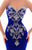 Tarik Ediz - 93474 Metallic Beaded Crepe Mermaid Gown In Blue