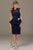 93487 Cap Sleeve Lace Cocktail Dress with Peplum