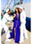 Tarik Ediz - 93500 Long Sleeved Lace Gown with Chiffon Overskirt In Blue