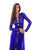 Tarik Ediz - 93500 Long Sleeved Lace Gown with Chiffon Overskirt In Blue