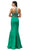 Dancing Queen - 9355 Sparkly Sequined Halter Style Evening Gown in Green