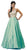Long Open Back Satin Prom Dress In Green