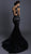 Tarik Ediz - 93600 Floral Lace Bateau Mermaid Dress in Black