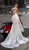 Tarik Ediz - 93602 Floral Embroidered Mermaid Dress With Train In White